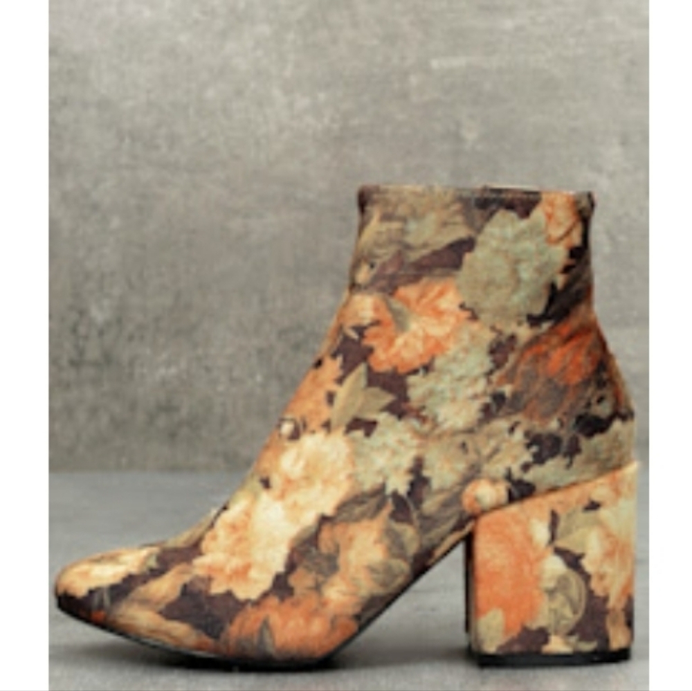 Floral Ankle Boots ERMA MULTI VELVET ANKLE BOOTIES